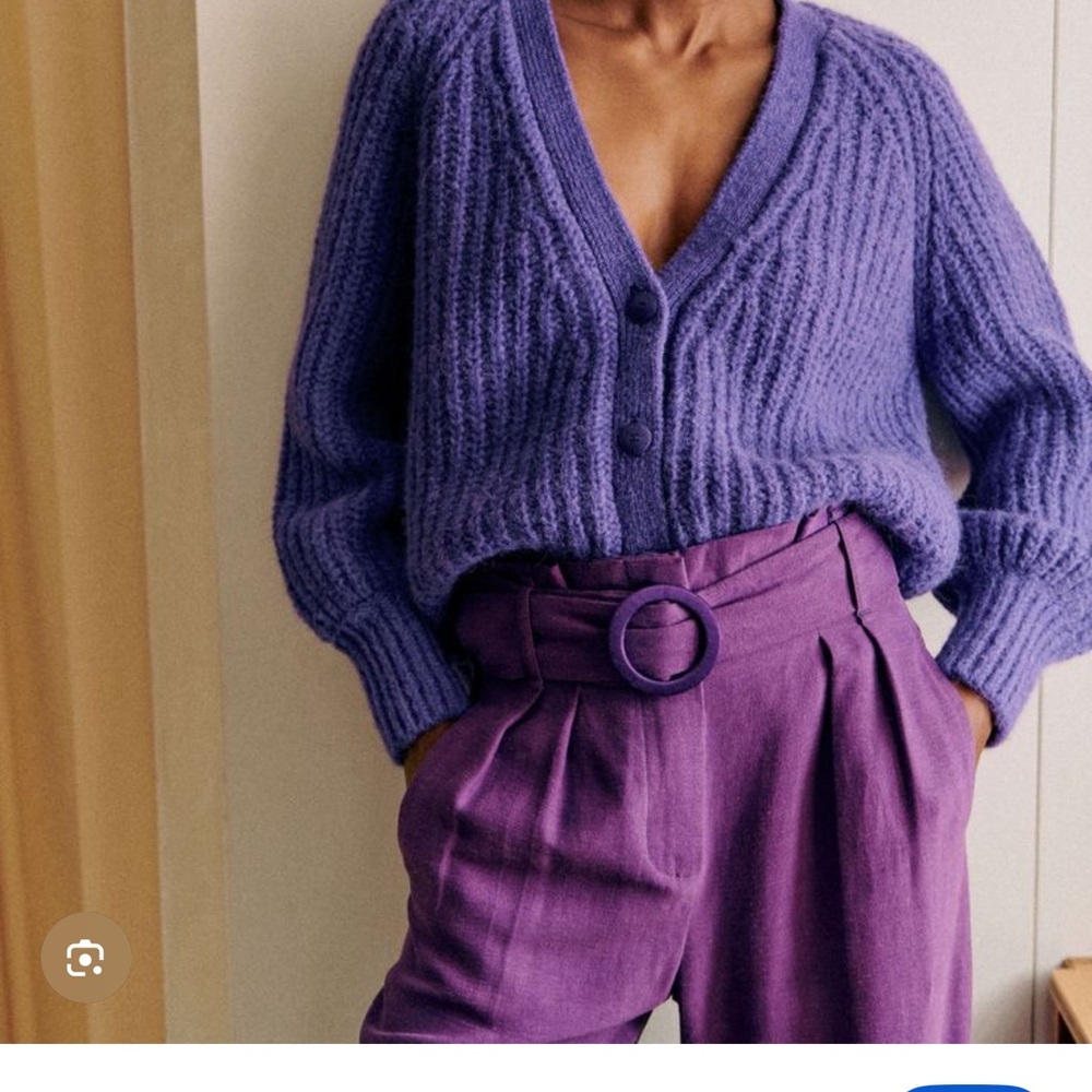 Sezane Basile Purple Cardigan